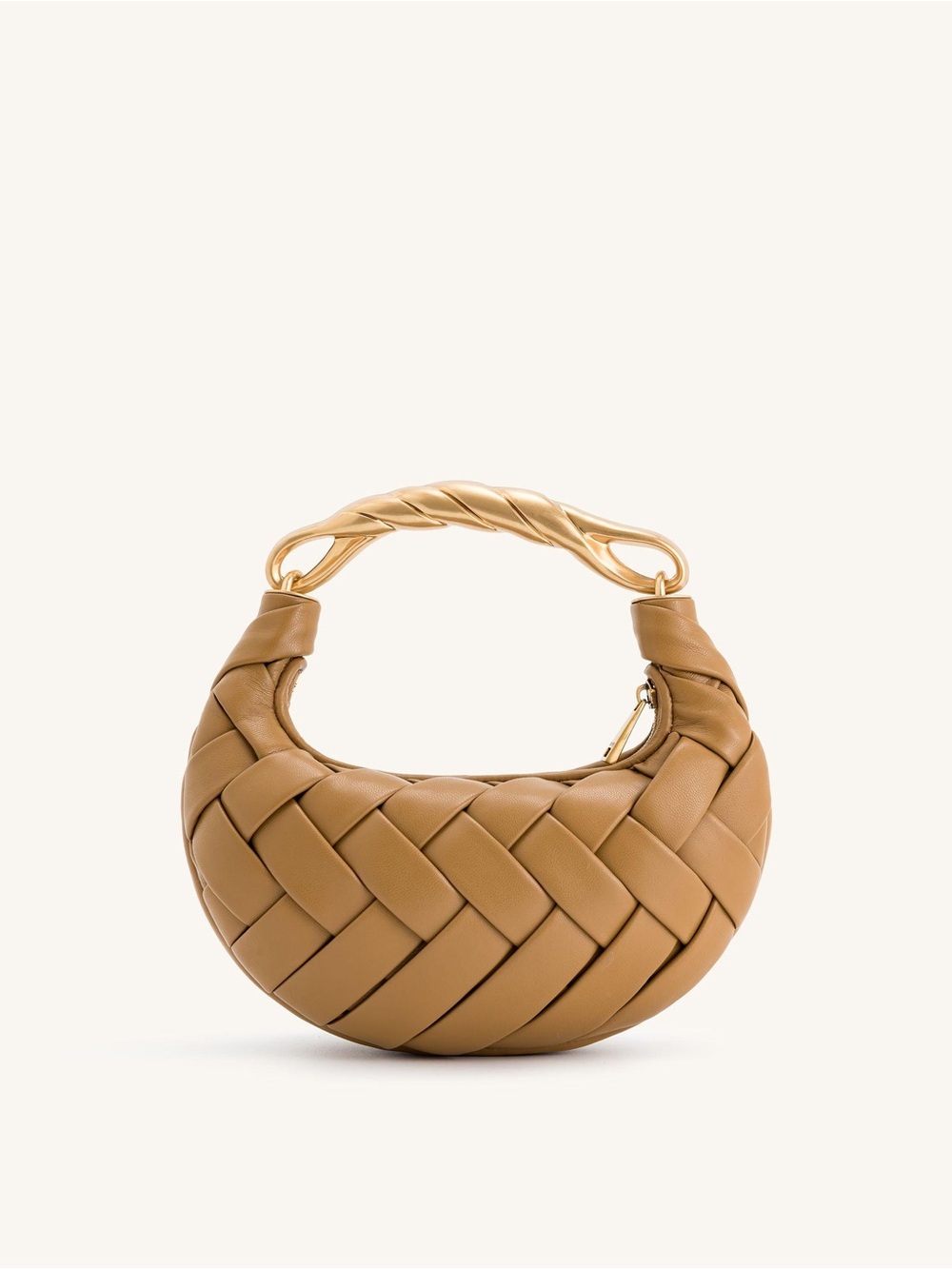 JW PEI Braided Crescent Hobo Bag in Caramel